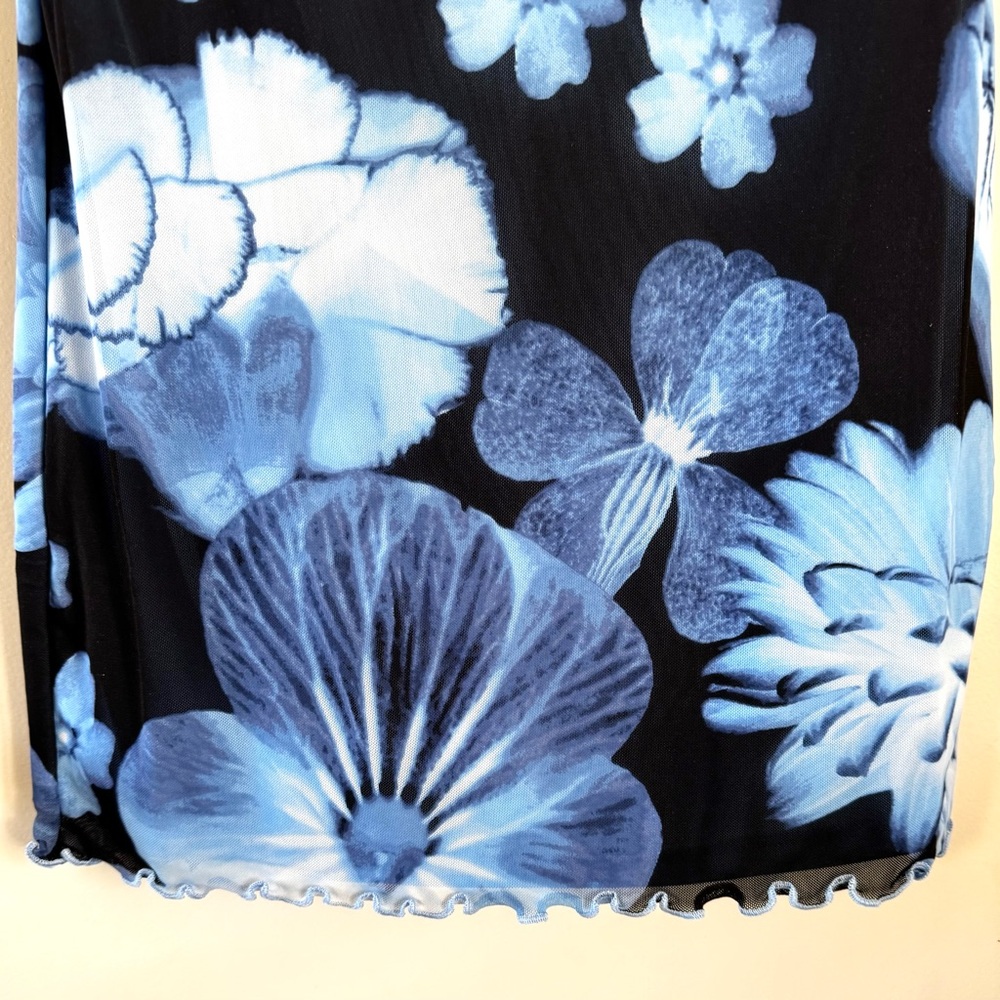 NWT blue floral print Forever 21 slip dress Juniors S - Picture 6 of 11